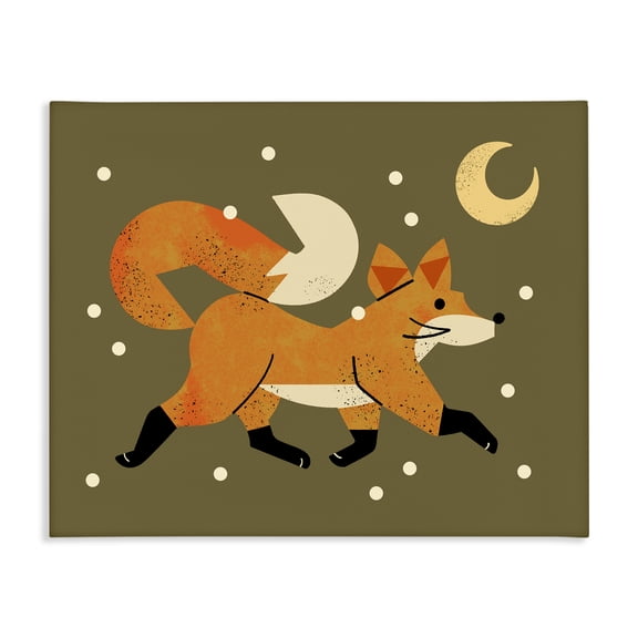 Stupell Industries Mid-Century Wandering Winter Fox Canvas Art, 20 x 16, by Renea L. Thull