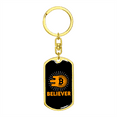 thumbnail image 4 of Bitcoin Believer Crypto Stainless Steel or 18k Gold Premium Swivel Dog Tag Keychain, 4 of 8