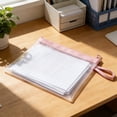 thumbnail image 1 of CaiYueKe Clear Frosted TPU Waterproof Document Bag A5 File Pouch Portable Zipper File Folder for Papers Office Supplies Stationery Travel Organizer with Hand Strap, 1 of 7