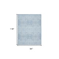 thumbnail image 2 of HomeRoots 479755 8 x 10 ft. Blue Floral Distressed Washable Rectangle Area Rug, 2 of 5