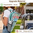 thumbnail image 6 of COEQINE Large Clear Backpack with Multiple Pockets, Heavy Duty Large PVC Transparent Bag 17 Inch College Backpack See Through Book Bag for Stadium Concert Beach, Sea Turtle Coral Starfish, 6 of 7