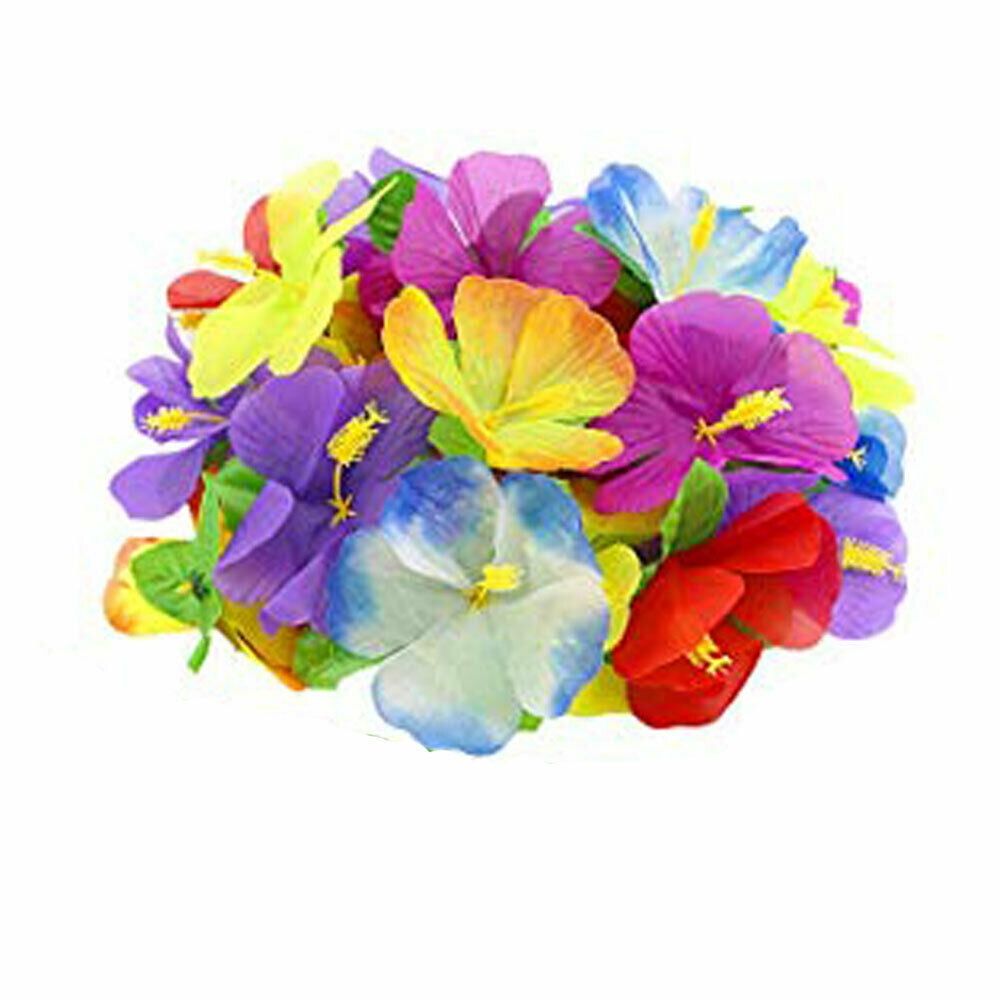 Faux Hawaiian Hibiscus Flowers Summer Tropical Tiki Picnic Party Decoration  - Walmart.com