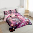 thumbnail image 3 of Homewish Girls Pink Axolotl 3 Pieces Queen Comforter Set,Cartoon Animal Ultra Soft Bedding Sets,Bling Gradient Glitter Bedding Comforter Set,Ultra Soft Home Decor,Reversible, 3 of 8