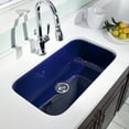 thumbnail image 4 of Houzer Porcela 31 in Navy Blue Porcelain Enamel Steel Undermount Single Bowl Kitchen Sink - PCG-3600 NB, 4 of 10