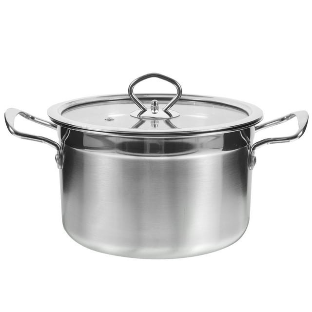 Stainless Steel Soup Pot Double Handle Stock Pot Stable Base Soup Pot Lidded Soup Pot Kitchen Pot