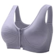 thumbnail image 1 of Aayomet Sports Bra Color Front Closure Large Size Thin Bra Underwear (Gray, S), 1 of 2
