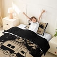 thumbnail image 3 of Catabedysis Vintage Plaid Camping Twin Duvet Cover,Camper Silhouette Print Twin Bedding For Boys,Multicolor,Black Reversible,2-Piece,1 Duvet Cover and 1 Pillowcase, 3 of 6