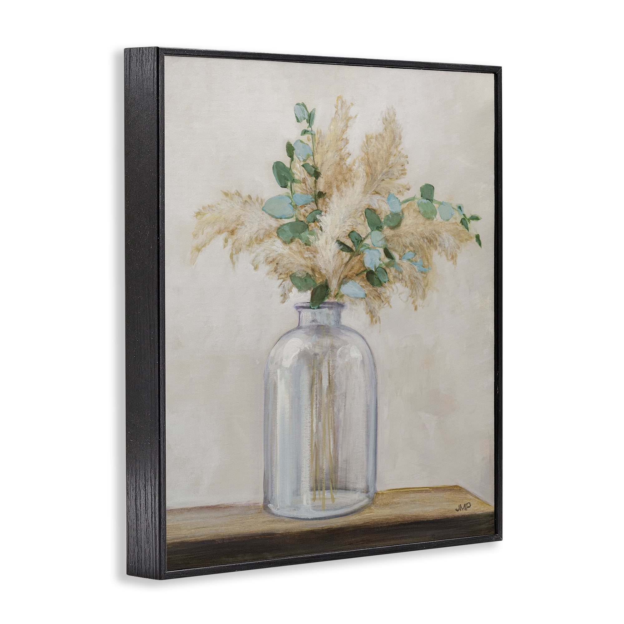 Stupell Industries Eucalyptus Herb Vase Botanical & Floral Painting Black Framed Art Print Wall Art, 24 x 30