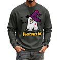 thumbnail image 2 of Hearthz S-5XL Ghost Pumpkin Spider Web Graphic Men's Sweatshirts Waffle Knit Long Sleeve T Shirt Men Halloween Fall Pullover Men, 2 of 6