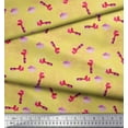 thumbnail image 2 of Soimoi Yellow Cotton Voile Fabric Lips & Lipstick Fashion Print Fabric by the Yard 42 Inch Wide, 2 of 3