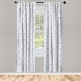thumbnail image 4 of Ambesonne White Damask Window Curtains, Soft Tone Flourishes, Each 28" W x 63" L, Pale Purpleblue, 4 of 4