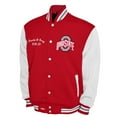 thumbnail image 2 of Men's Franchise Club Scarlet Ohio State Buckeyes Fleece Varsity Full-Snap Jacket, 2 of 3