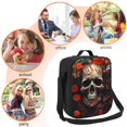 thumbnail image 5 of Honeii Vintage Butterfly Flower Skull Print Insulated Lunch Bag, Reusable Lunch Box for Adult, Leakproof Cooler Bag for Work Office Travel Picnic, 5 of 7