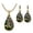 Green, variant on Gemstone Jewelry Set for Women, Dainty Blue Teardrop Pendant Necklace and Earrings Two Piece Set, Elegant Statement Accessories for Daily Wear Office Date Party Wedding Gift Blue 2 Pcs
