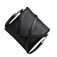 thumbnail image 1 of Qarigey Bolso de mensajero para mujer para ocasiones oficiales y casuales Bolsos de mensajero Bolsos de hombro cruzados PU Negro-S Type3 NO3, 1 of 6