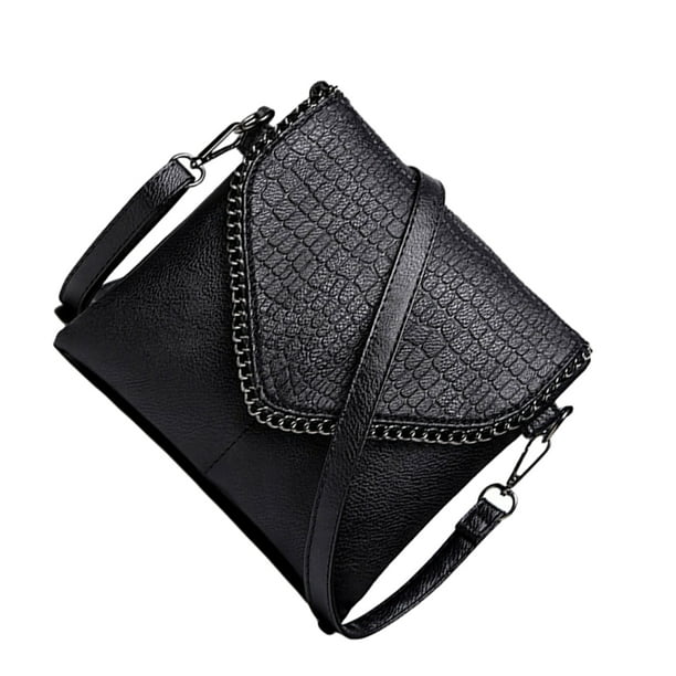 Qarigey Bolso bandolera negro para mujer Cinturón desmontable Organización fácil Bolsos bandolera Hombro cruzado Bolsas de mensajero y de hombro Negro-L