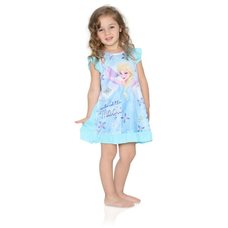 Disney Frozen Little Girls Toddler Blue Nightgown, Magic, Size: 3T