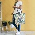 thumbnail image 4 of FORMRS Womens Canvas Tote Bag with Zipper Inner Pocket Shoulder Handbag, Green Animals Pattern, 4 of 7