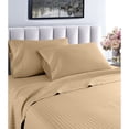 thumbnail image 2 of Home Sweet Home Dream Striped 1200 TC Egyptian Cotton Deep Pocket Bed Sheet Set Taupe Hypoallergenic,Fully Elasticized Fitted Sheet,Cooling Full, 2 of 5