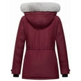 thumbnail image 2 of KVE Women's Quilted Winter Coat Warm Puffer Jacket Thicken Parka with Removable Hood Burgundy Red 3X-Large, 2 of 9