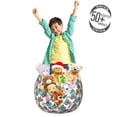 thumbnail image 3 of Artichoke Storage Toy Bag Chair, Vintage Inspired Dotted Backdrop with Black and White Artichokes, Stuffed Animal Organizer Washable Bag, Large Size, Turquoise Apricot, by Ambesonne, 3 of 3