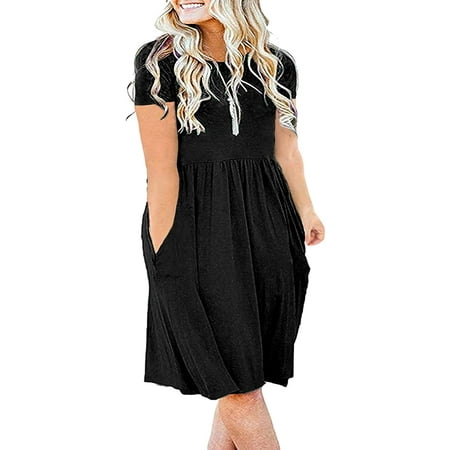 Plus Size Sundresses for Women Pleated Empire Waist Dress | Walmart Canada