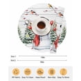 thumbnail image 6 of 15 Inch Round Placemats Set of 6, Snowman Christmas Non Slip Heat Insulation PP Table Mats, Xmas Tree Snowflake Birds Branches Wooden Washable Place Mats for Kitchen Dining Party Table Decor, 6 of 7