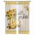 thumbnail image 3 of Sunflower Sheer Curtains 72 Inches Long 2 Panels Set, Window Sheer Curtains for Living Room/Bedroom, Yellow Plaid Watercolor Bee Floral Rustic Light Filtering Rod Pocket Curtain 52'' x 72'' x 2, 3 of 7