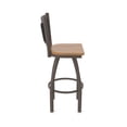 thumbnail image 4 of 870 Hadleigh 36" Swivel Bar Stool with Bronze Finish and Medium Maple Seat and Black Vinyl Back, 4 of 5