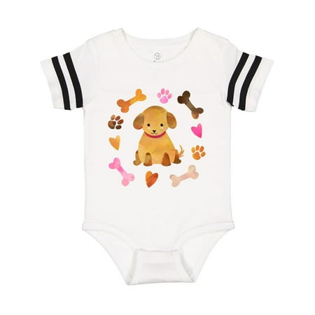 

Inktastic Cute Puppy Valentine with Hearts and Bones Gift Baby Boy or Baby Girl Bodysuit