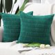 thumbnail image 1 of Juego de 2 Fundas de Cojín Decorativa Suave de Pana a Rayas Bohemias para Sofá y Dormitorio, Funda de Almohada Verde Oscuro, 1 of 4