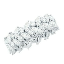 Rosec Jewels Lab Grown Diamond Wedding Ring - Designer Eternity Band - EF-VS Quality, 14K White Gold, US 6.00