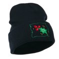 thumbnail image 5 of Christmas Mistletoe with Frame Embroidered Beanie - Navy OSFM, 5 of 5