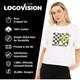 thumbnail image 4 of MTV Checkerboard Classic Women's Boxy Cropped T-Shirt Casual Graphic Tee, 4 of 6