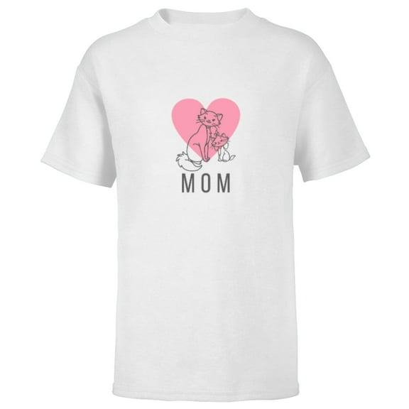 Disney Aristocats Duchess and Marie Mothers Day - Short Sleeve T-Shirt for Kids - Customized-White