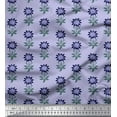 thumbnail image 1 of Soimoi Satin Silk Fabric Leaves & Floral Block Fabric Prints by Yard 42 Inch Wide, 1 of 3