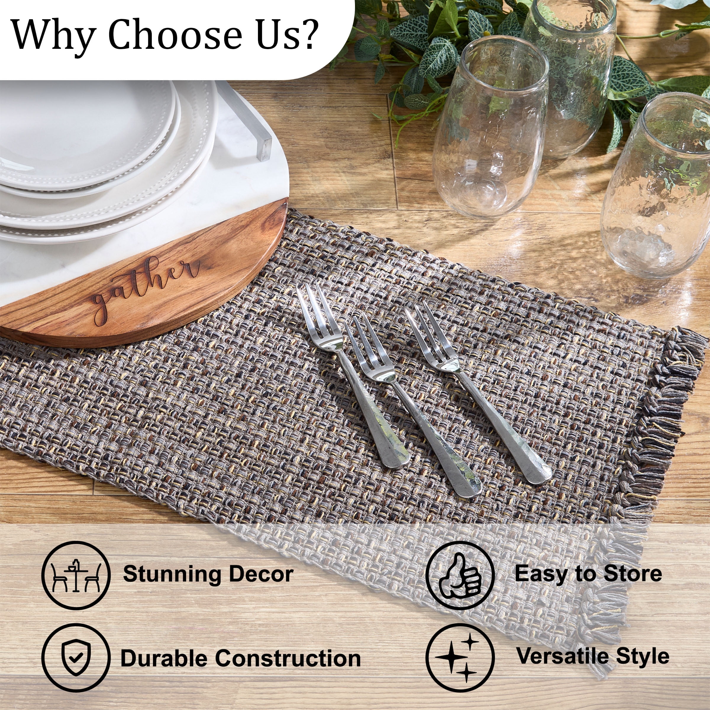 Park Designs Black Expresso Tweed Table Runner 54"