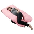 thumbnail image 4 of Lavish Home 61-inch Full U-Shaped Cotton  Body Pillow Replacement Cover for Adult(Pink), 4 of 8