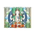 thumbnail image 2 of RYLABLUE Vintage Distressed Tibetan Buddhist Thangka Window Treatment Panel Curtains Window Curtain Kitchen Curtain,Two Piece 26x39 Inces, 2 of 4