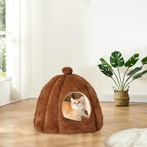 Clearance Boovnll Cat Bed, Pet Beds for Cats, Cute Plush Cat House, Cat Beds for Indoor Cats All Seasons Universal Pet Bed Sleeping Cushion Cotton Pet Sofa Gray 16x16" Machine Washable, Cat Beds