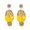 Yellow, variant on Vibrant Popsicle Shape Dangle Earrings, Multicolor Crystal Inlaid Yellow Enamel Statement Earrings with Faux Pearl Accent