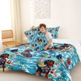 thumbnail image 4 of Homewish Cartoon Dachshund Full Size Comforter Sets,Surfboard Ocean Wave Bedding Comforter Set,Blue,Palm Tree Decor,Reversible,3 Pieces,1 Comforter and 2 Pillowcases, 4 of 7