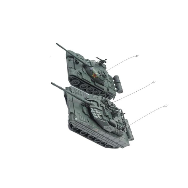 Ruiboury 2 Pieces 1/72 Craft Building Model Kits Tank Model for Display Keepsake Kid yellow green