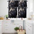 thumbnail image 3 of Dog Kitchen Curtains Valances and Tiers Set of 3 Pet Eyes Tier Curtains and Valance with Rod Pocket for Small Windows, 27.5"x24", 3 of 9