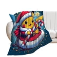 thumbnail image 2 of Pokémon Christmas soft warm blankets can be placed on sofas and chairs, or used in the living room 60"*80"（150*200cm）, 2 of 5