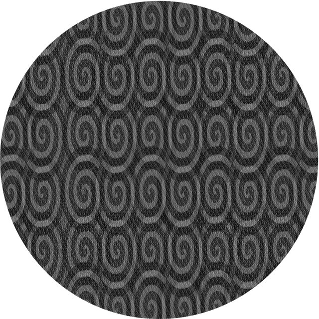 Ahgly Company Machine Washable Indoor Round Transitional Charcoal Black Area Rugs, 3' Round