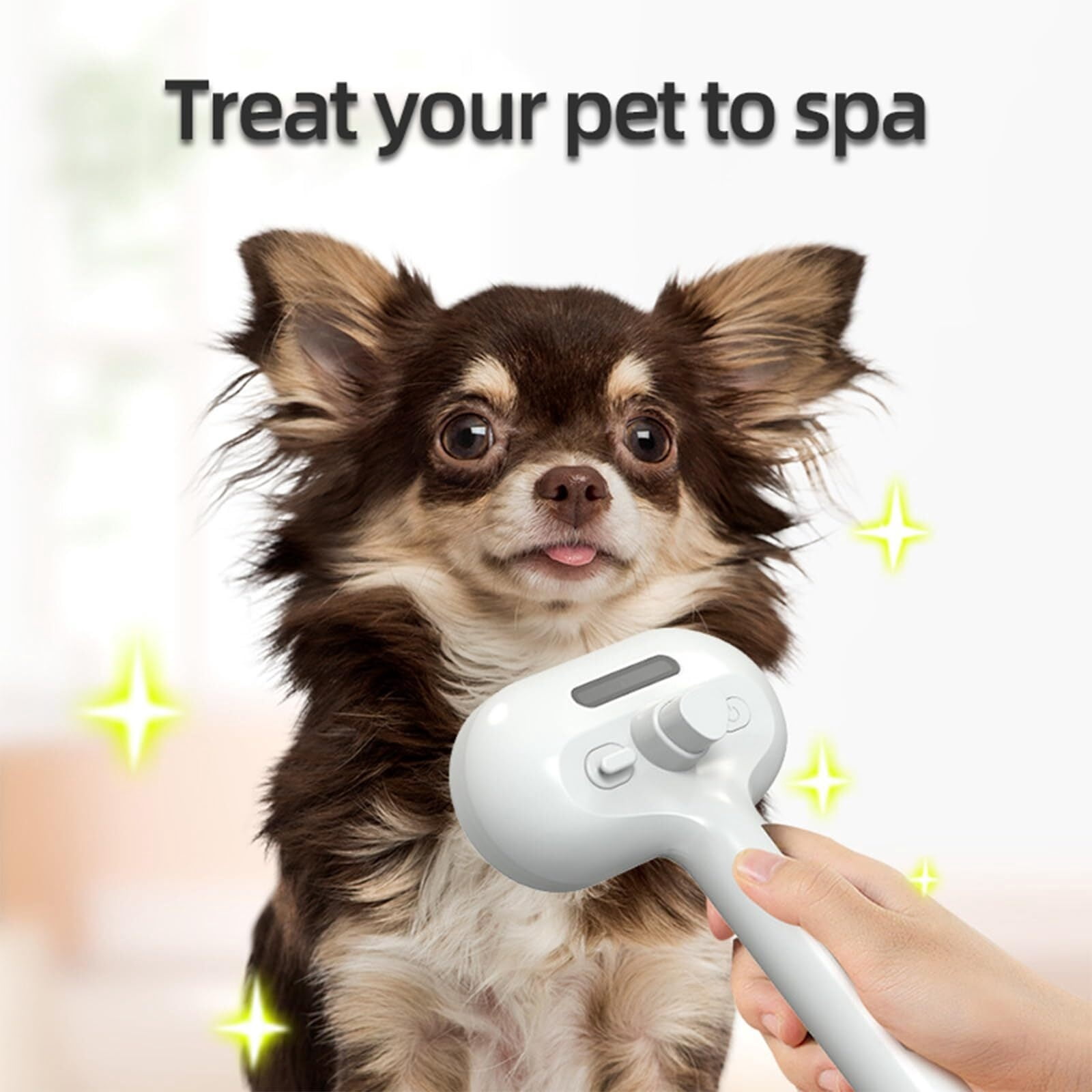 Zihao 3 in 1 Dog Steam Brush for Shedding, Self-Cleaning Hair Remover with Water Tank, Cat&Dog Hair Remover, Cat Accessories, White Color