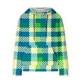 thumbnail image 5 of Lovskoo Women's Drawstring Sweatshirt Plaid Printed Long Sleeve Hooded Pullover Tops with Pockets Green, 5 of 6