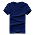 thumbnail image 2 of Taqqpue Mens Short Sleeve T-Shirts V-Neck Solid Color Shirts Loose Fit Cotton Quick Stretch Drying Workout Gym Athletic Blouse Tops, 2 of 9