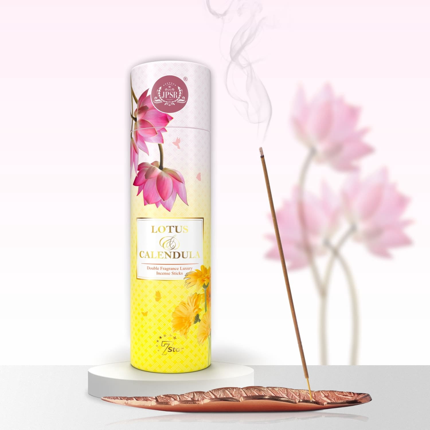 JPSR Lotus & Calendula Luxury Double Fragrance Incense Sticks, 100 Count, 1 Pack